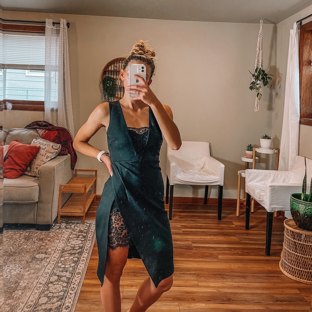 Black lulus lace mini cocktail dress